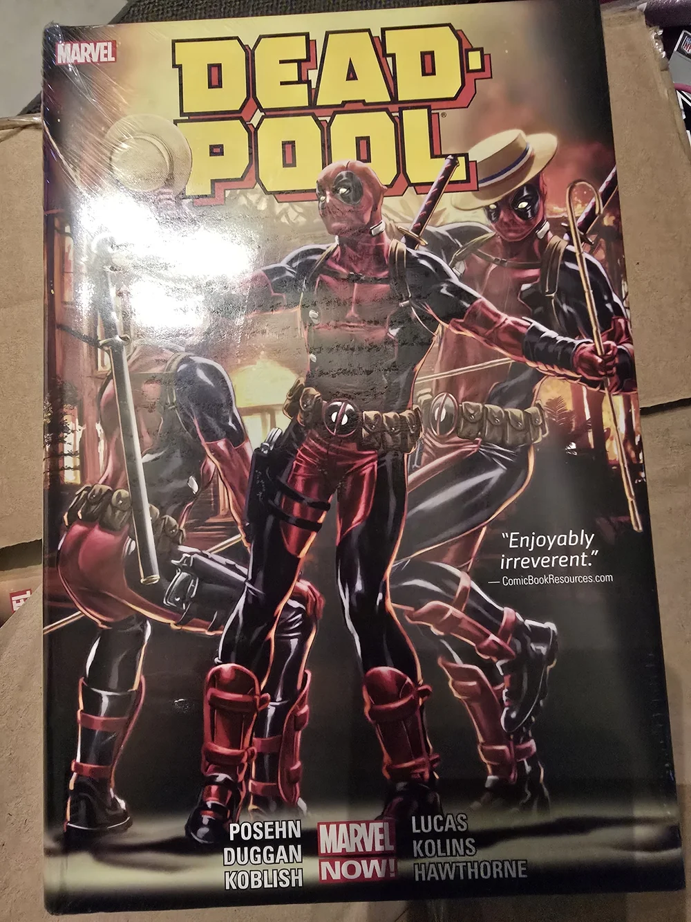 New Marvel Deadpool Comic Party Hardcover Book- Red & Black